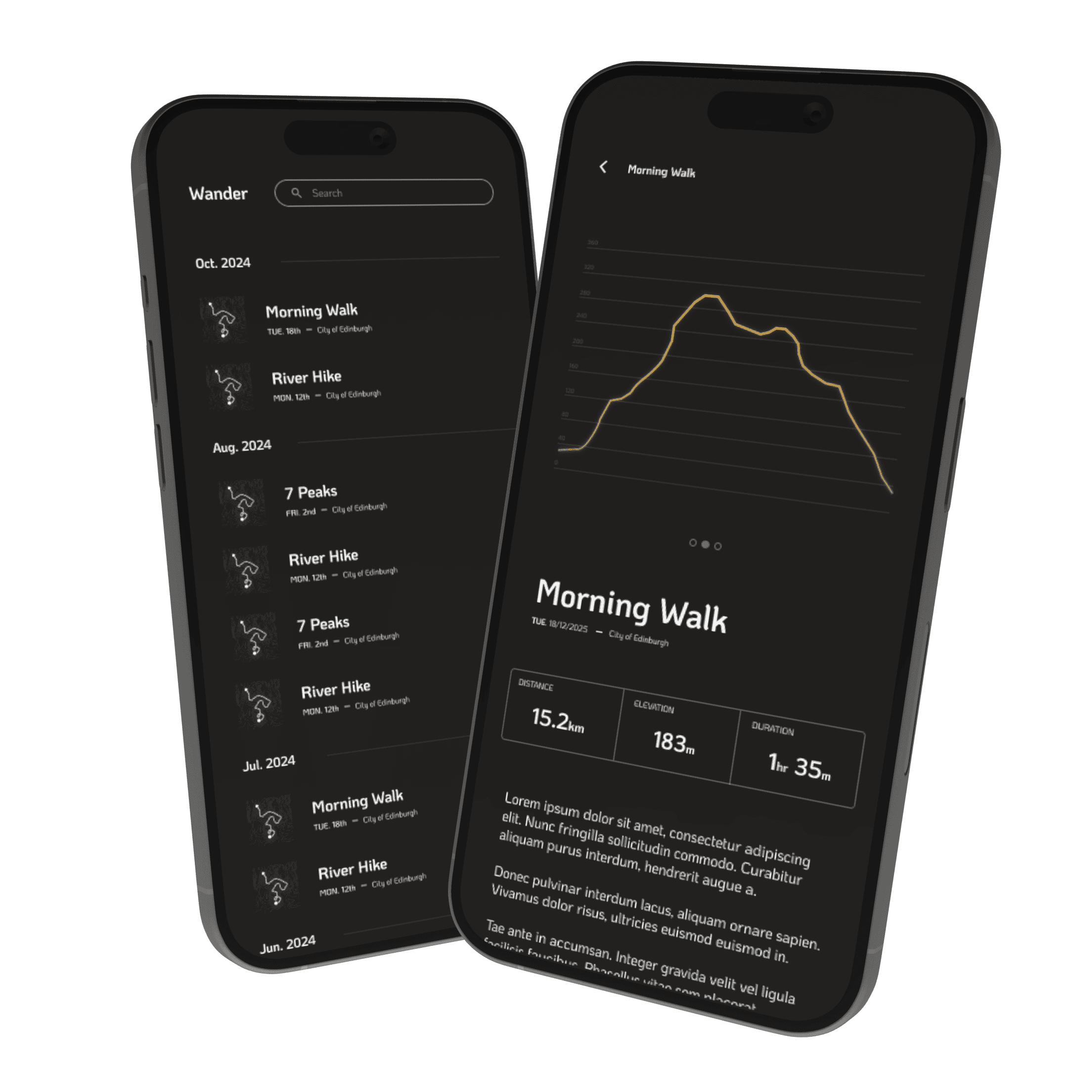 Off Trail phone mockups
